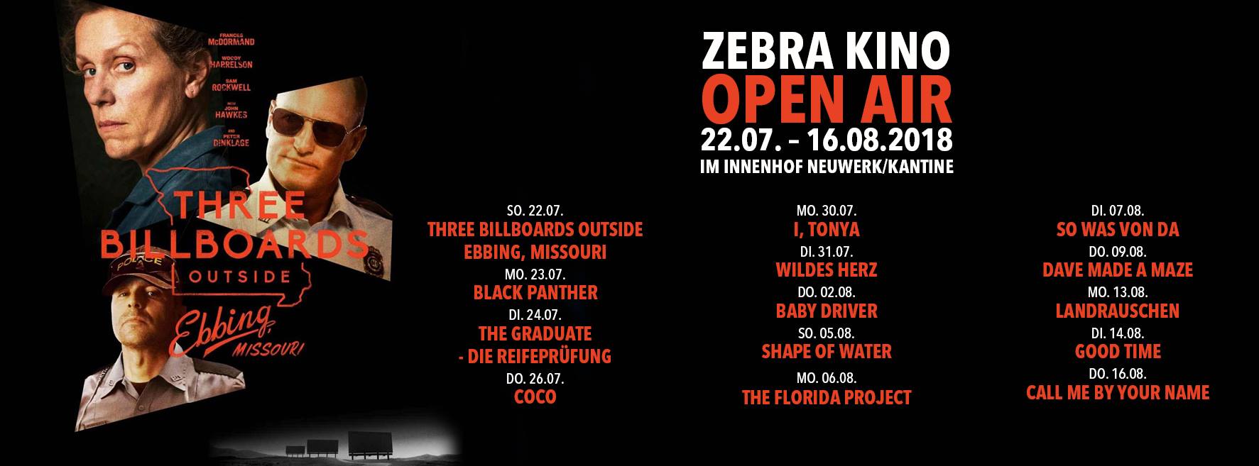 Zebra Open Air Kino 2018